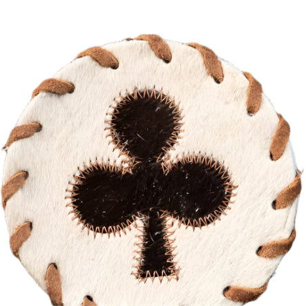 Cowhide Playing Card Coaster