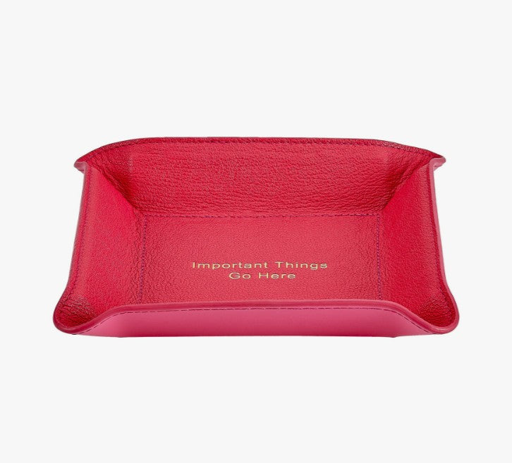 "Important Things Go Here" Leather Valet Tray