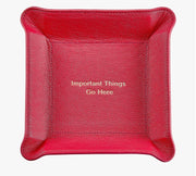 "Important Things Go Here" Leather Valet Tray