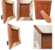 Leather and Cowhide Photo Frame