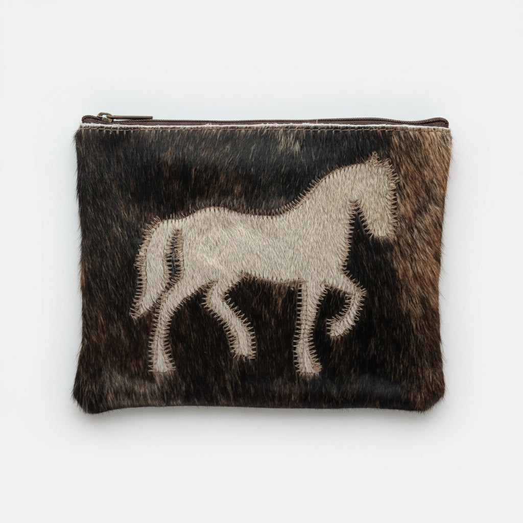 Large Cowhide Cosmetic Bag