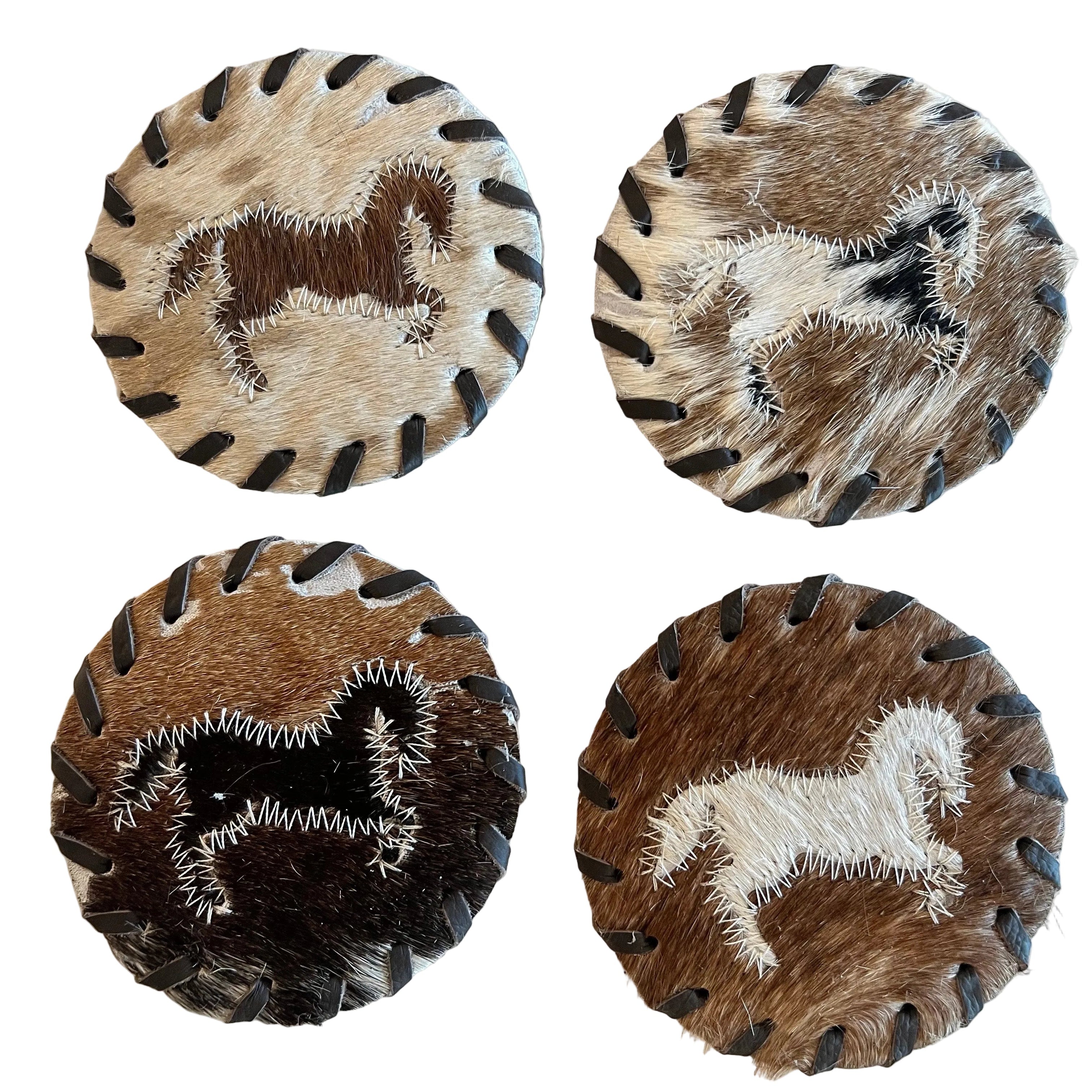 Jumping Horse Cowhide Coaster