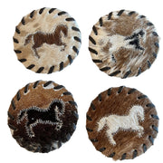 Jumping Horse Cowhide Coaster