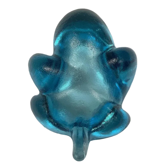Vintage Aqua Blue Leaf Glass Dish