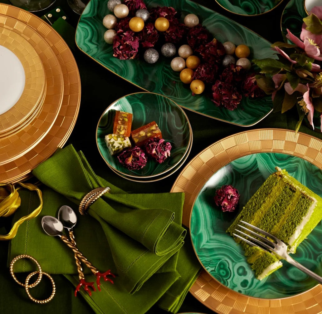 L'Objet Malachite Rectangular Tray