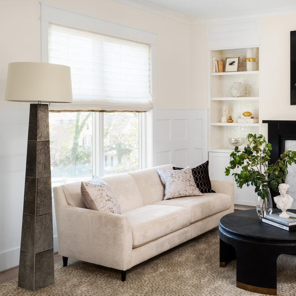 Alumet Cowhide Floor Lamp in Gray