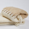 Mohair Leather Stitch Throw Blanket