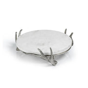 Aspen Marble Tray on Metal Antler Base