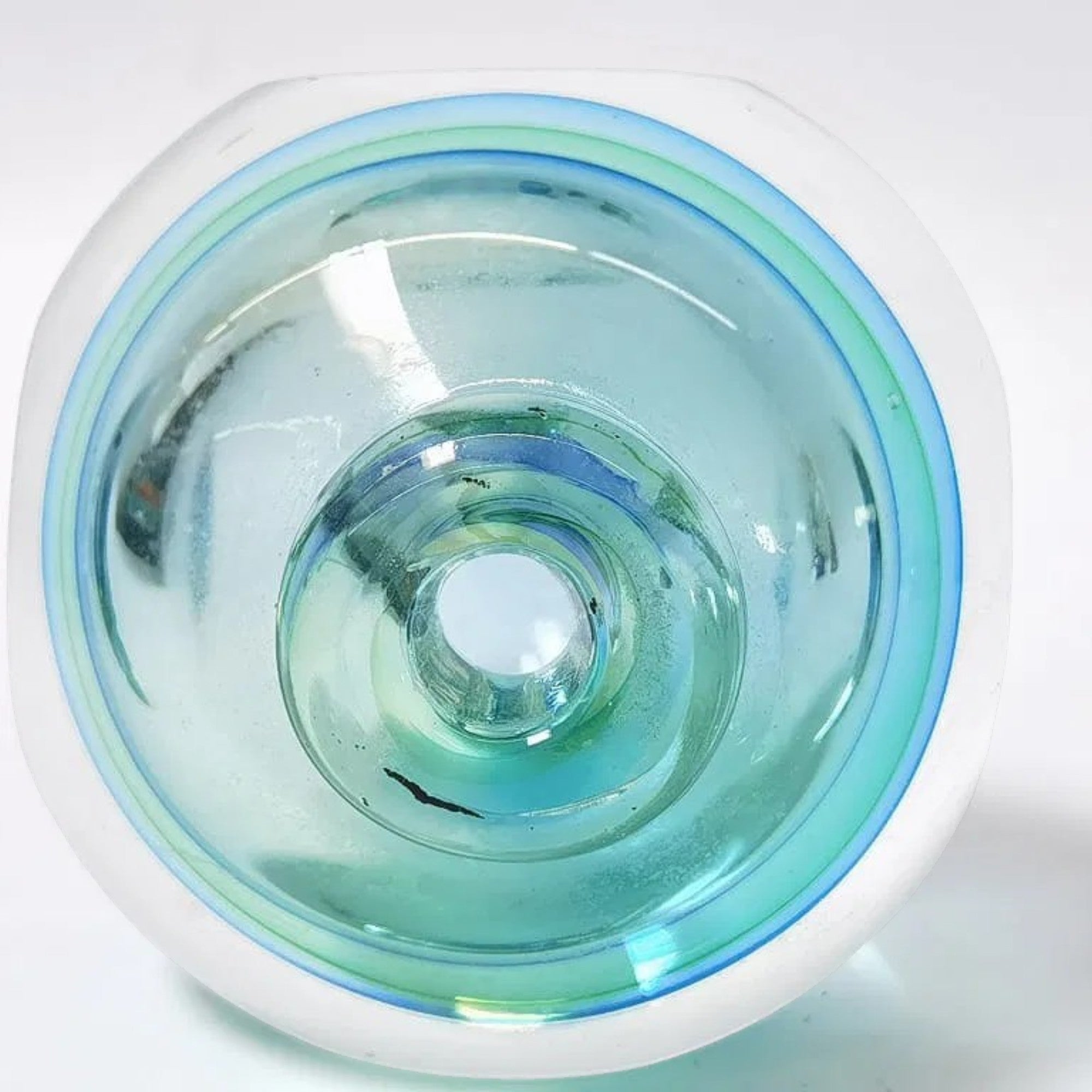 1980s Murano Italy Sommerso Glass Geometric Perfume Bottle