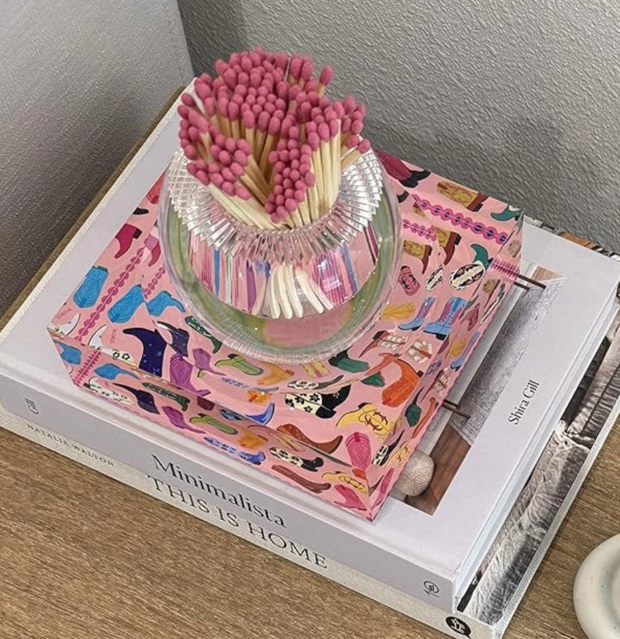 Cowboy Boot Love Acrylic Candy Catchall Dish