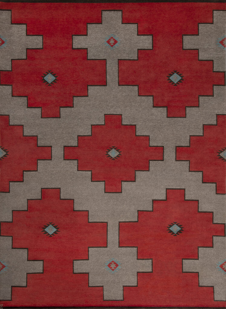 Mesa Grey and Rust Wool Rug