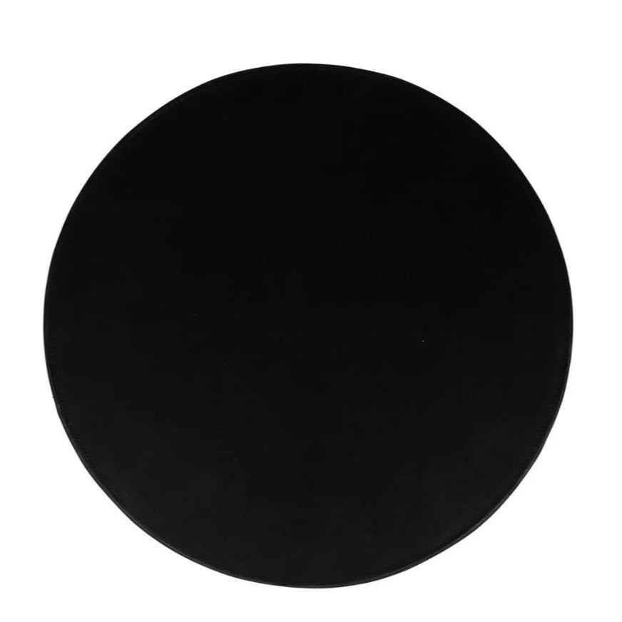 Solid black circle on a white background