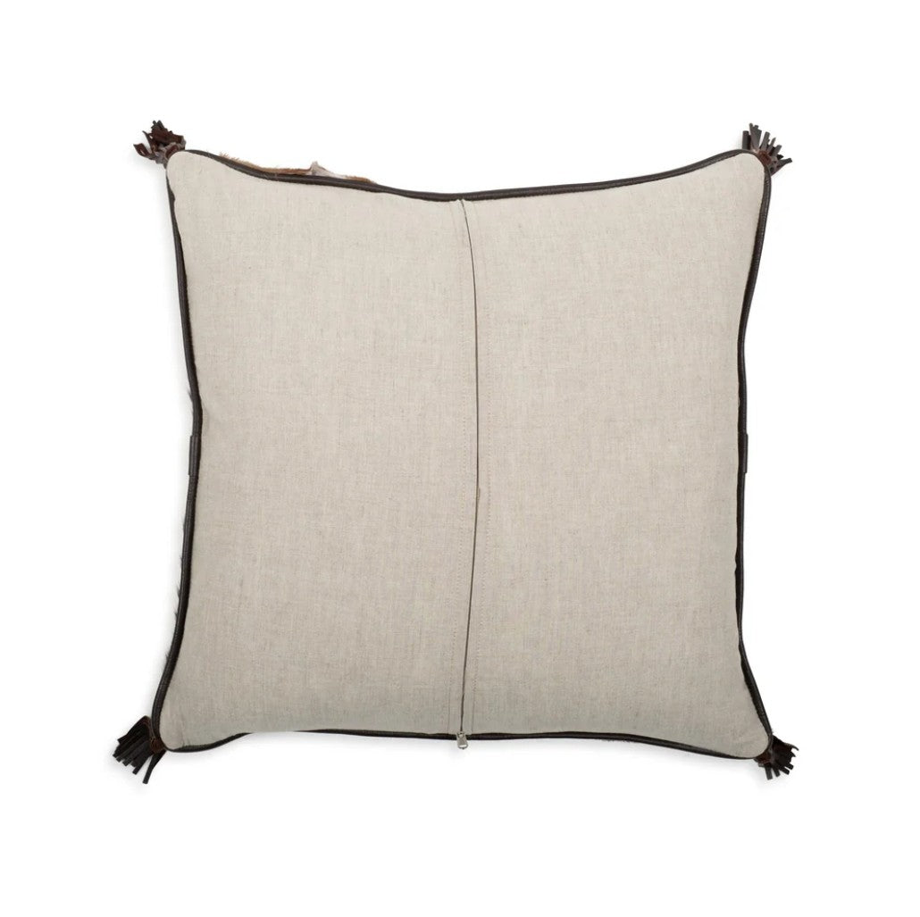 Springbok Hide Duo Pillow with Leather Trims