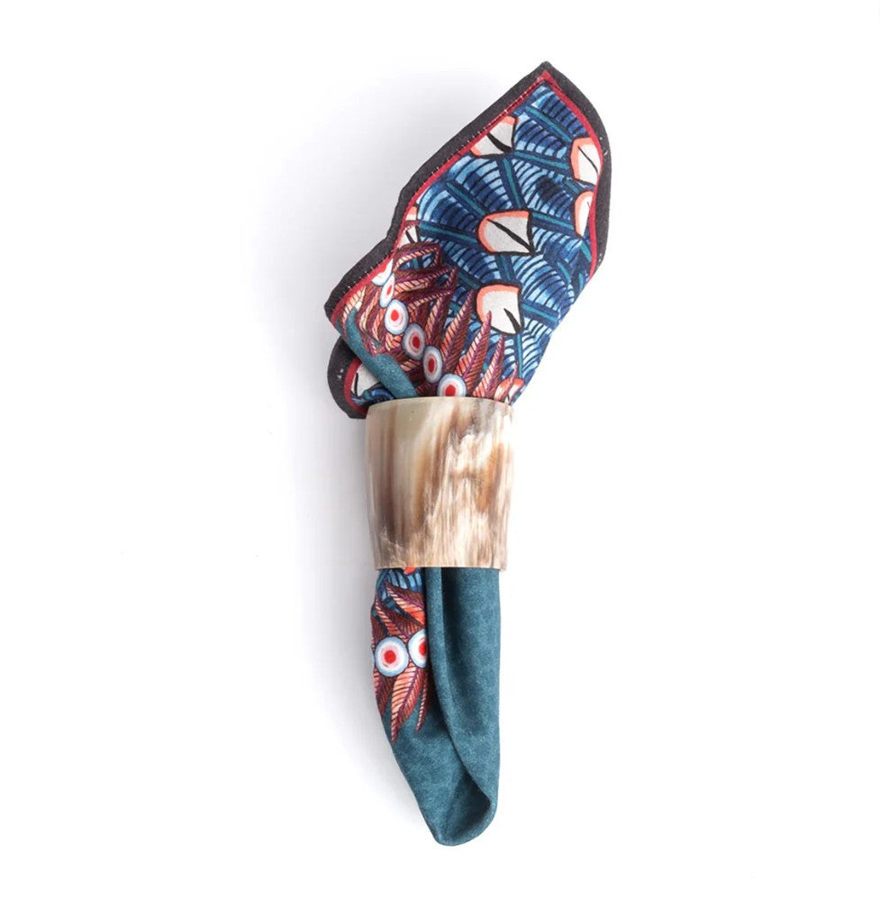 Set of Four Cow Horn Napkin Ring