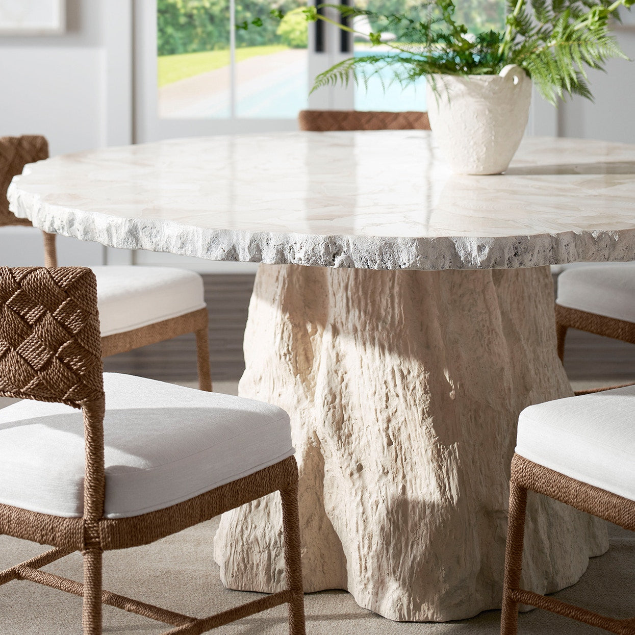CAMILLA FOSSILIZED CLAM DINING TABLE
