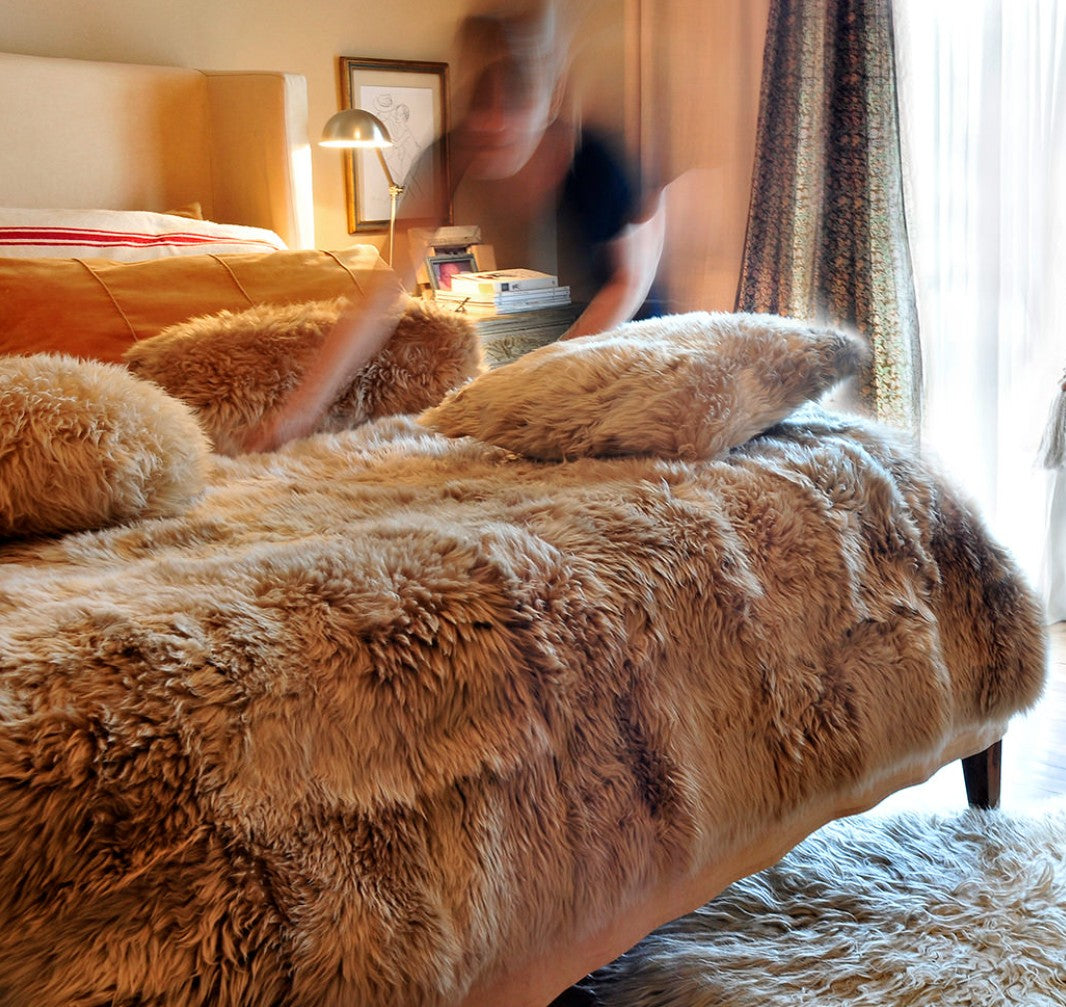 Natural Sheepskin Long Hair Throw