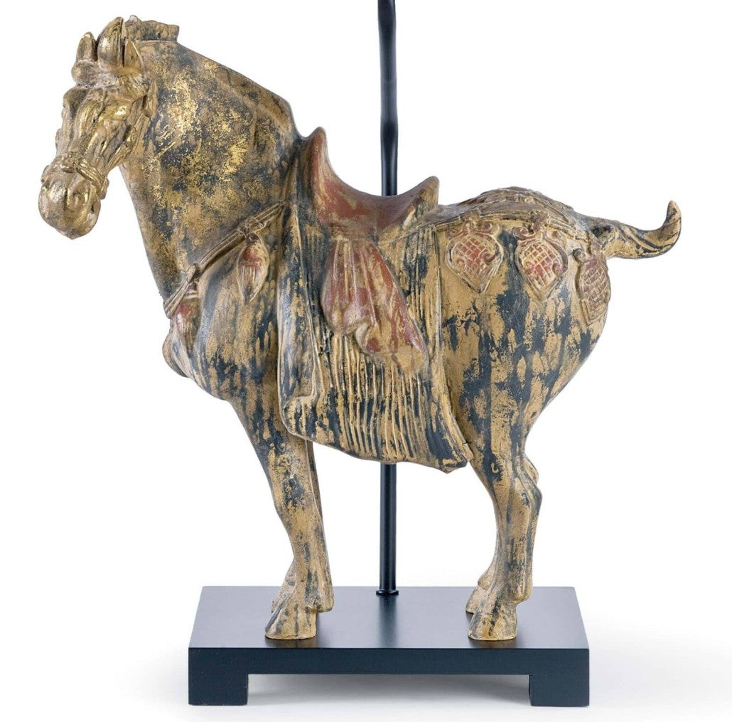 Dynasty Horse Table Lamps Pair