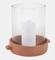 Terracotta Hurricane Pillar Holder