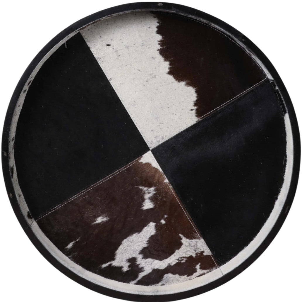 Large Black & White Hair On Hide Patchwork Tray