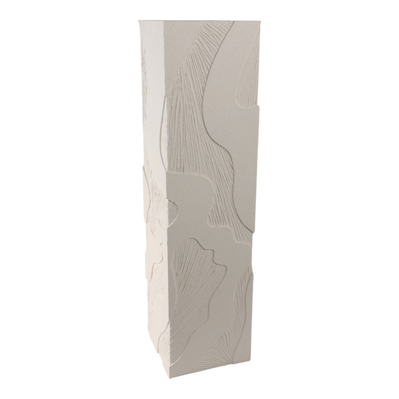 Wood Roanoke Carved Plaster Pedestal in Ivory