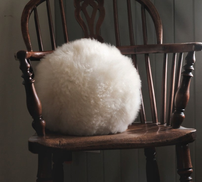 The Cruinn Scottish Sheepskin Round Pillow