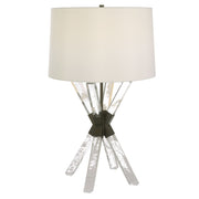 Double Cross Quartz Crystal Table Lamp