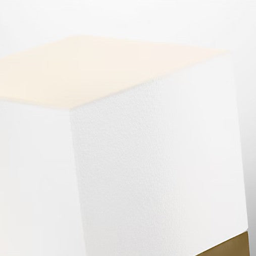 White stool with a beige top on a white background