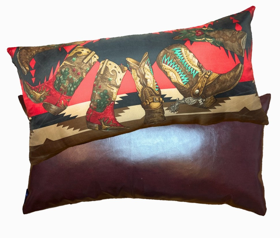 Vintage Ralph Lauren Cowboy Boots Lumbar Pillow