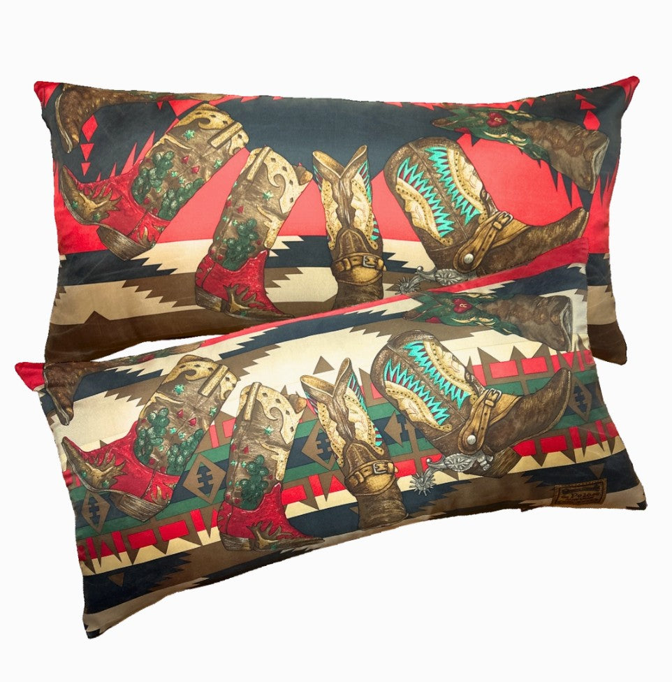 Vintage Ralph Lauren Cowboy Boots Lumbar Pillow