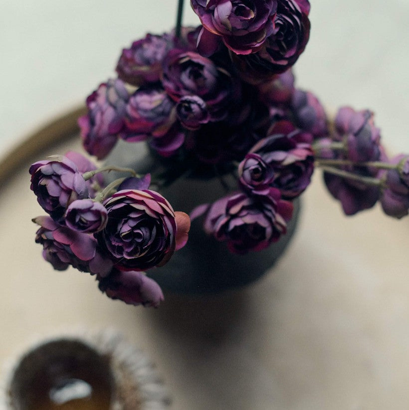 Artificial Ranunculus Bunch in Deep Purple