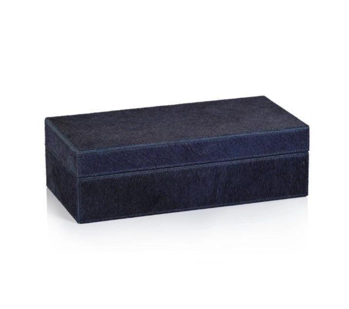 Corviglia Hair On Hide Leather Box - Navy
