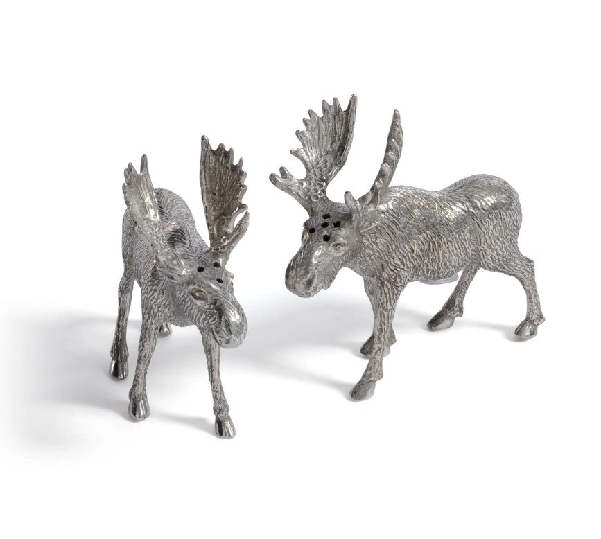 St. Anton Pewter Moose Design Salt and Pepper Shakers