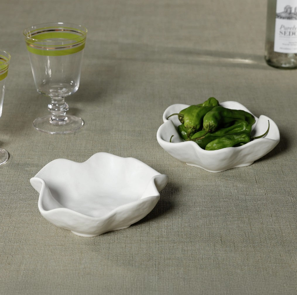 Alfresco Round Wavy Ceramic Condiment Bowl