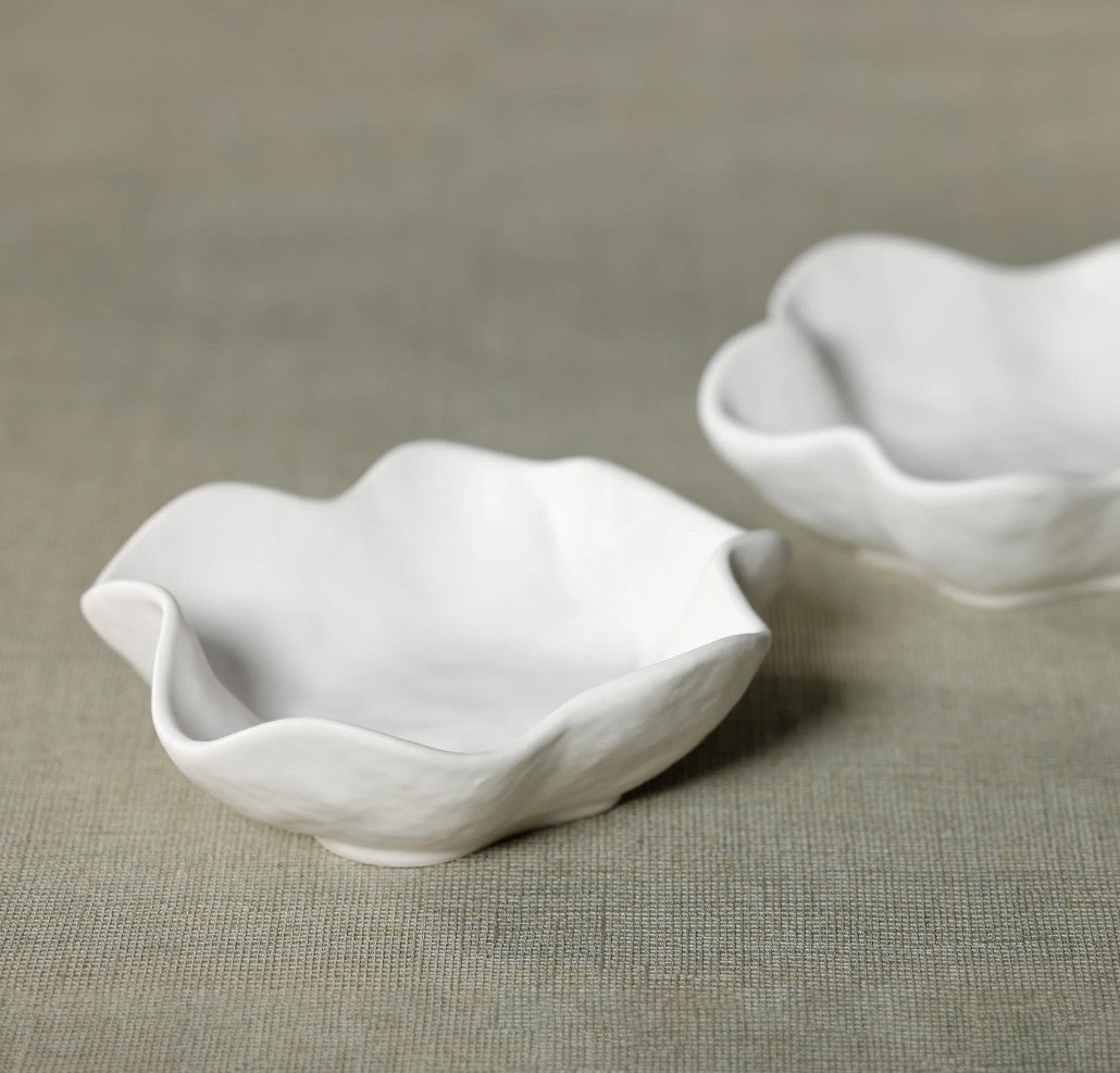 Alfresco Round Wavy Ceramic Condiment Bowl