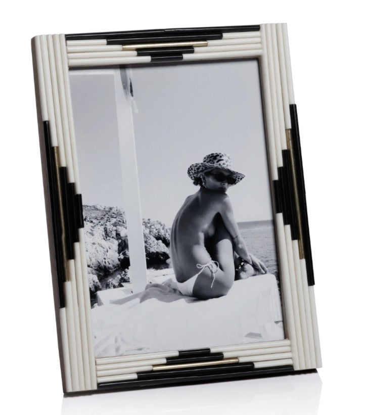 Menorca Piped Resin and Brass Inlaid Photo Frame