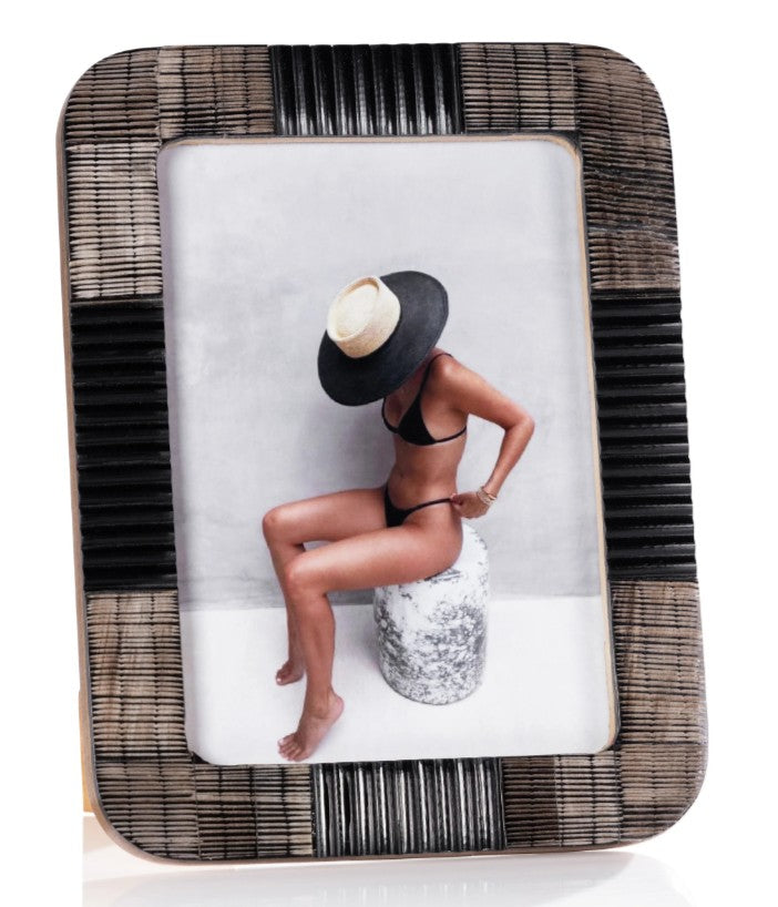 Majorca Black Chiseled Horn Photo Frame - 5x7