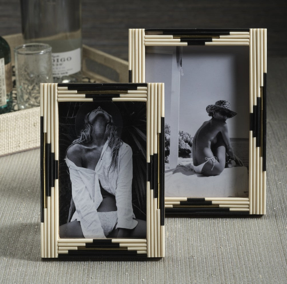 Menorca Piped Resin and Brass Inlaid Photo Frame