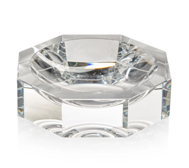 Glass Crystal Octagon Bowl - Clear