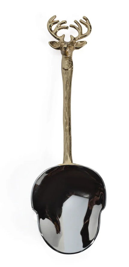 Stag's Head Ice Scoop - Champagne Handle with Polished Head