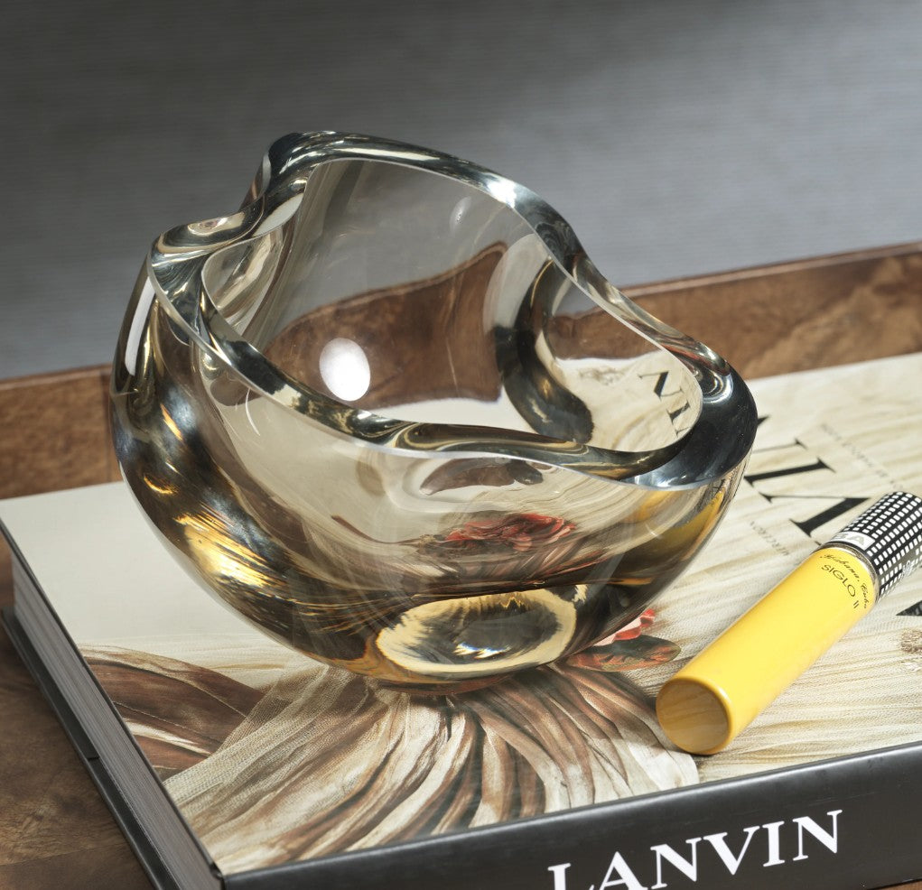 Viento Glass Bowl in Taupe