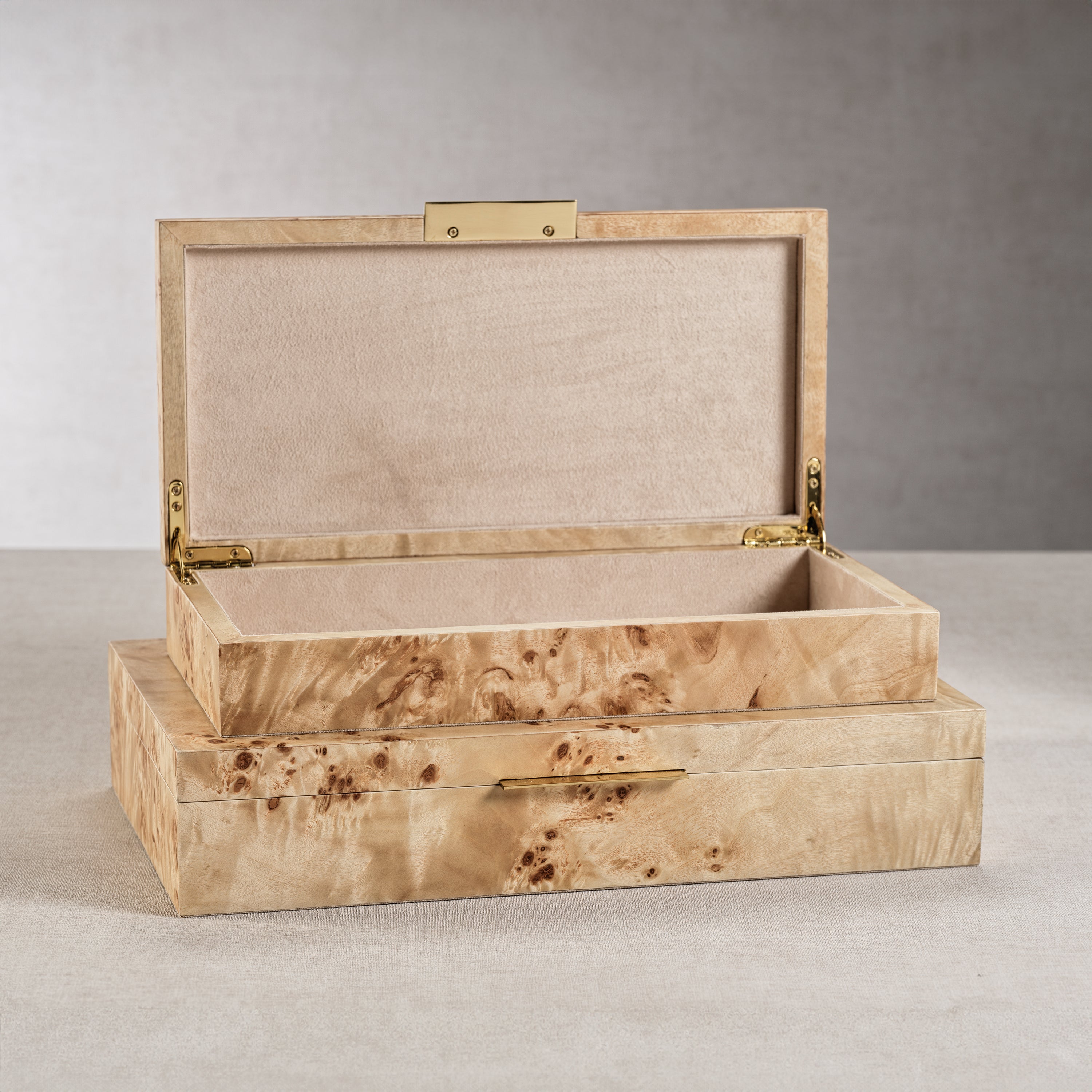 Burl Wood Veneer Box - Large