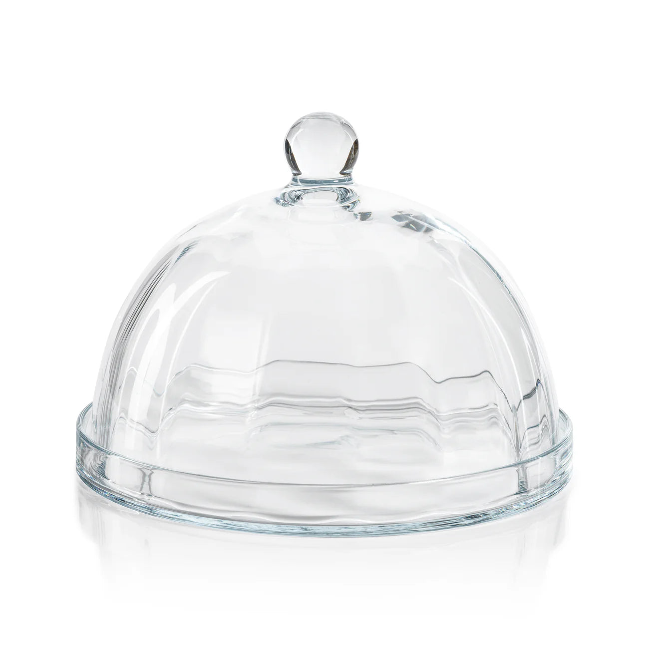Loulou Optic Pastry Glass Plate with Cloche