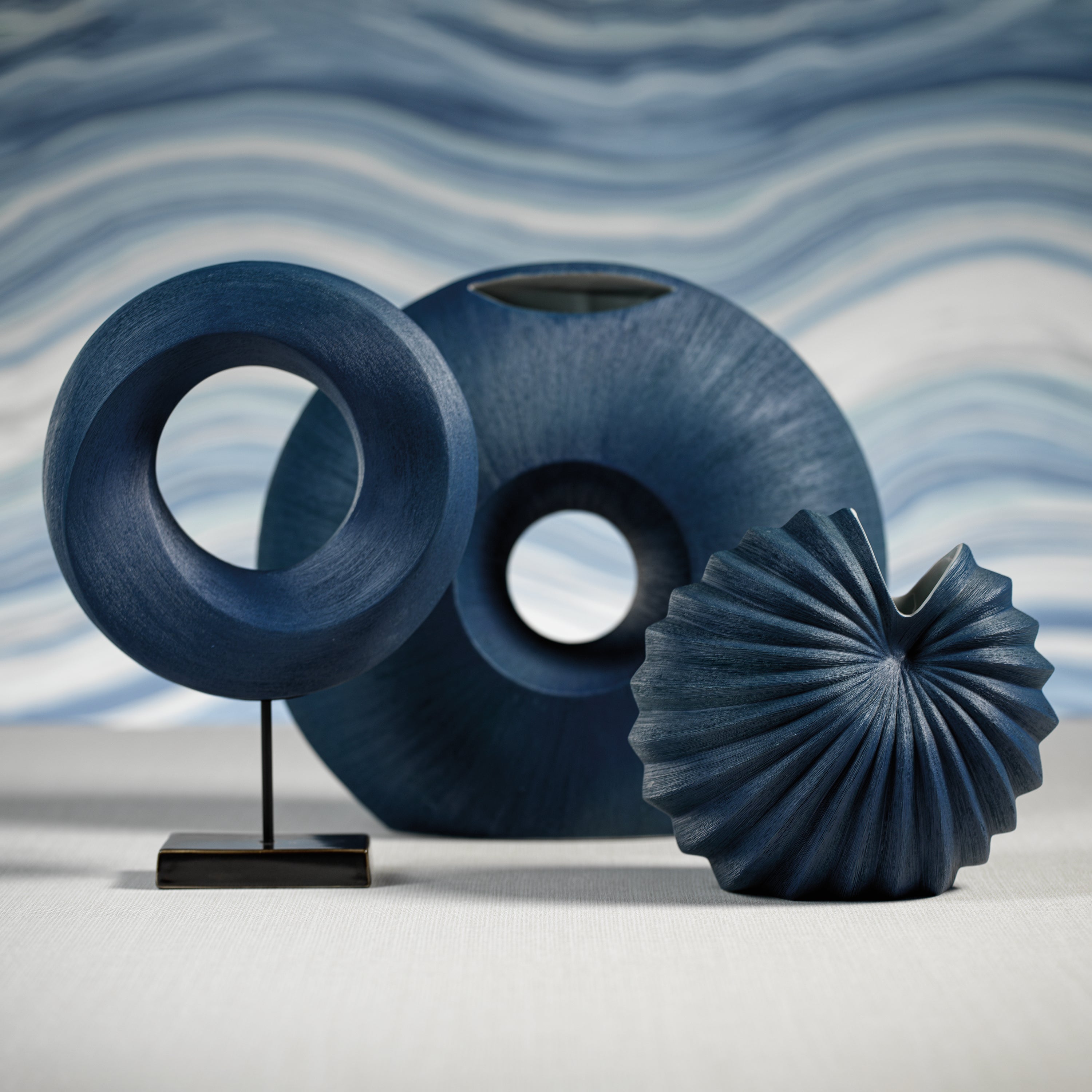 Blue Oceanic Porcelain Vase
