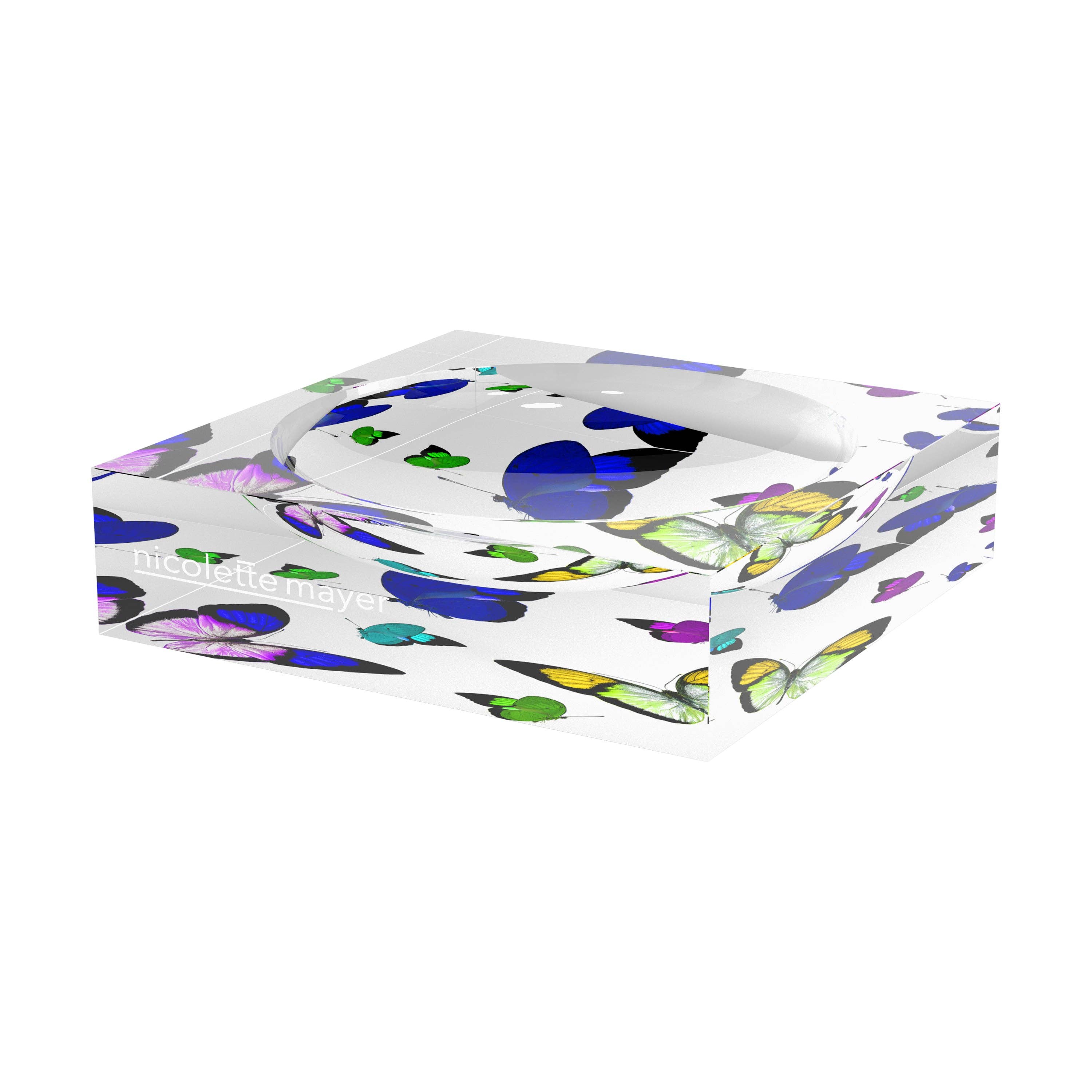 Butterflies Acid Blue Acrylic Candy Catchall Dish