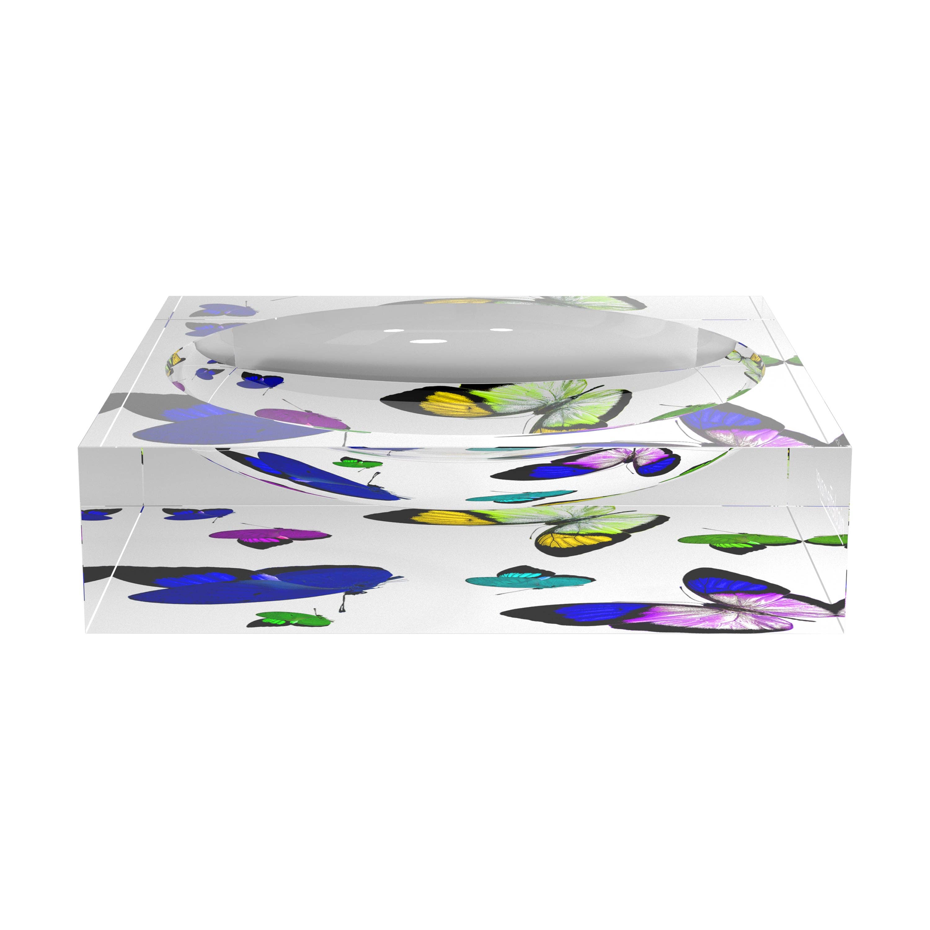 Butterflies Acid Blue Acrylic Candy Catchall Dish