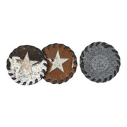 Round Hide Coasters with Star