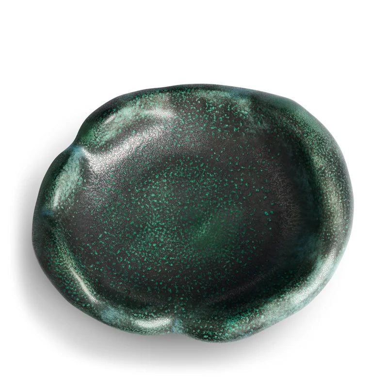 L'Objet Cenote Coupe Bowl Large top view showing organic rippled double-wall porcelain texture
