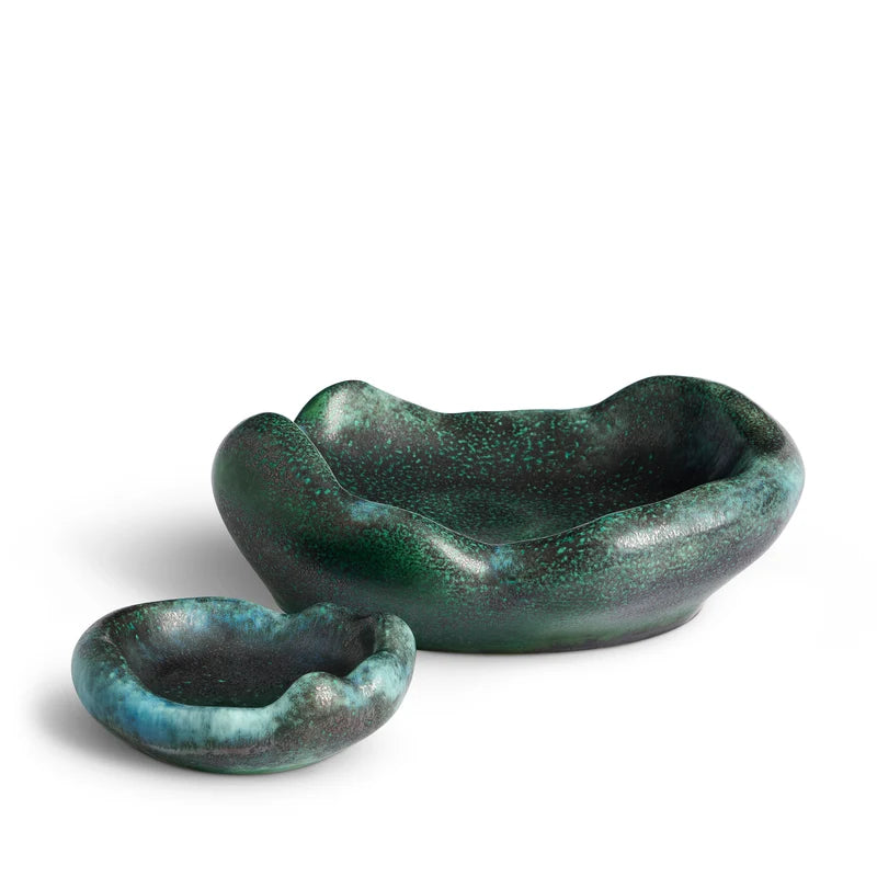L'Objet Cenote Coupe Bowl Large and Small side-by-side size comparison view
