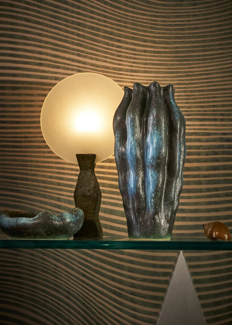 L'Objet Cenote Vase X-Large lifestyle shot showing dramatic scale in luxury living space
