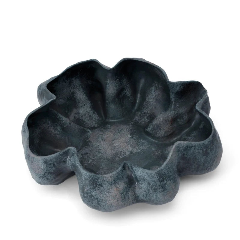L'Objet Timna Bowl Aged Iron side profile showing generous depth and organic porcelain shape
